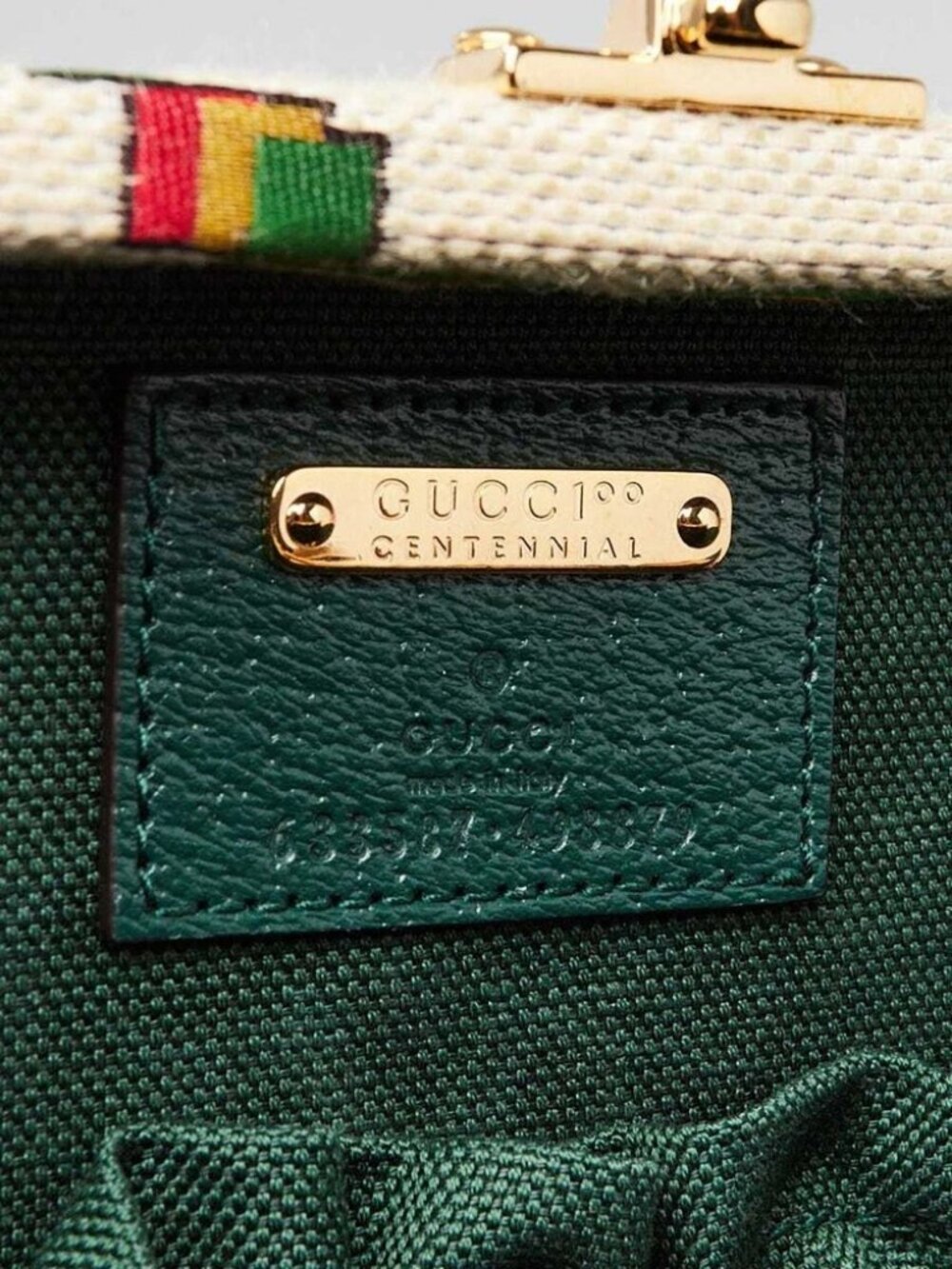 Gucci Green/Beige Canvas/Leather 100 Years Crossbody Box Bag - Picture 12 of 12